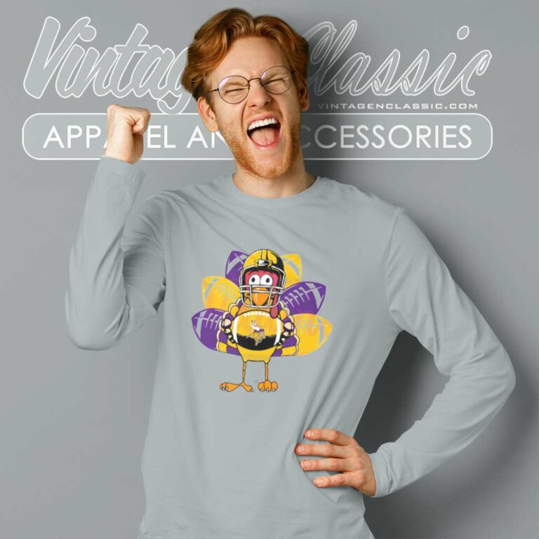 Minnesota Vikings Turkey Thanksgiving Long Sleeve Tee Minnesota Vikings Turkey Thanksgiving Long Sleeve Tee