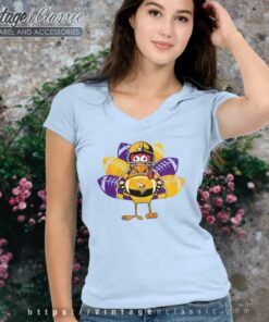 Minnesota Vikings Turkey Thanksgiving V Neck TShirt