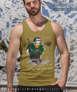 Minnesota Wild Donald Duck Hockey Shirt Tank Top Racerback
