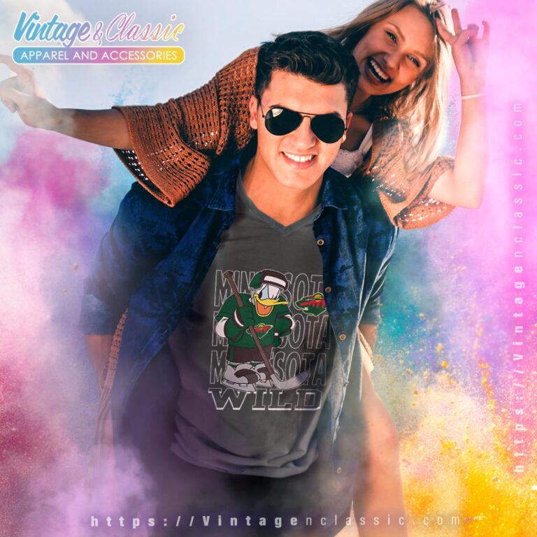 Minnesota Wild Donald Duck Hockey Shirt V Neck TShirt Minnesota Wild Donald Duck Hockey Shirt V Neck TShirt