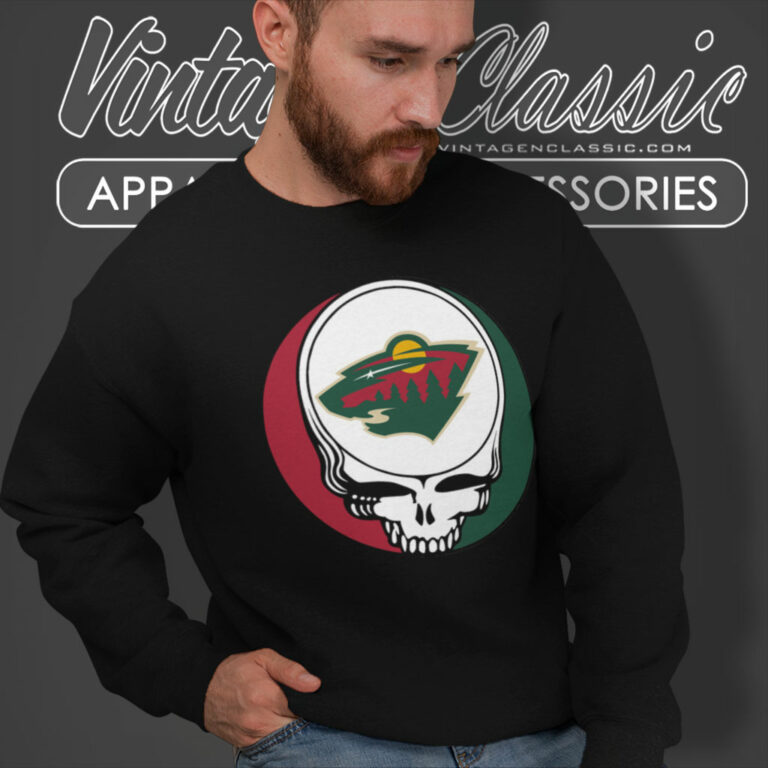 Minnesota Wild Grateful Dead Steal Your Face Sweatshirt Minnesota Wild Grateful Dead Steal Your Face Sweatshirt