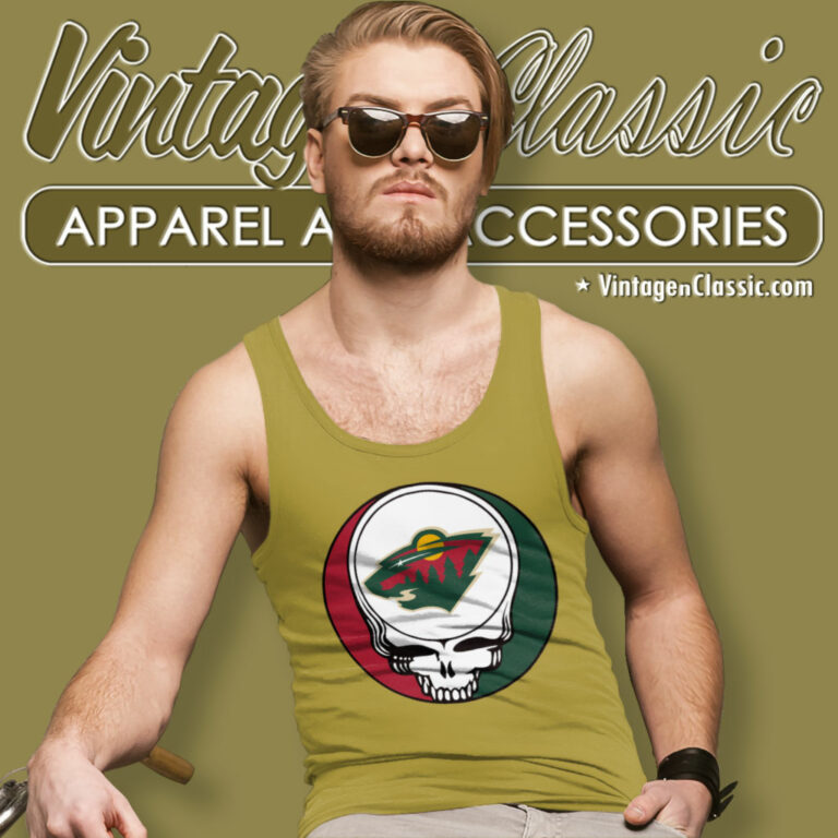 Minnesota Wild Grateful Dead Steal Your Face Tank Top Racerback Minnesota Wild Grateful Dead Steal Your Face Tank Top Racerback