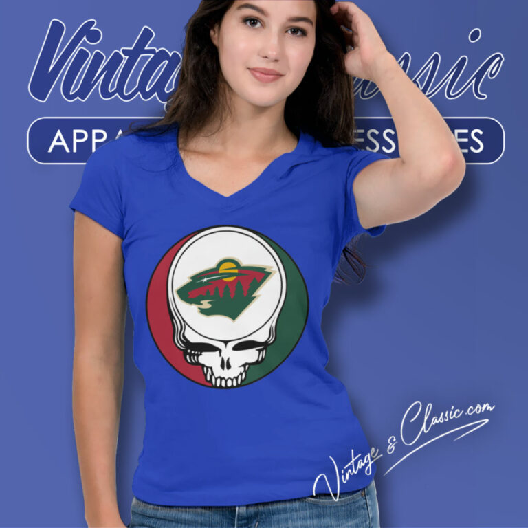 Minnesota Wild Grateful Dead Steal Your Face V Neck TShirt Minnesota Wild Grateful Dead Steal Your Face V Neck TShirt