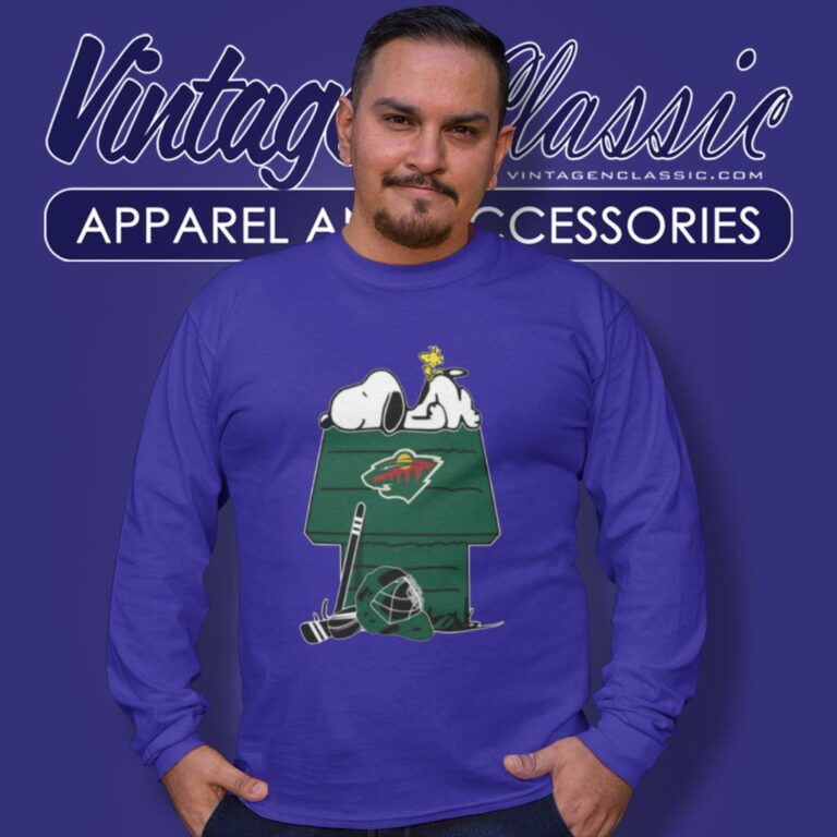 Minnesota Wild Hockey Snoopy Woodstock The Peanuts Movie Long Sleeve Tee Minnesota Wild Hockey Snoopy Woodstock The Peanuts Movie Long Sleeve Tee