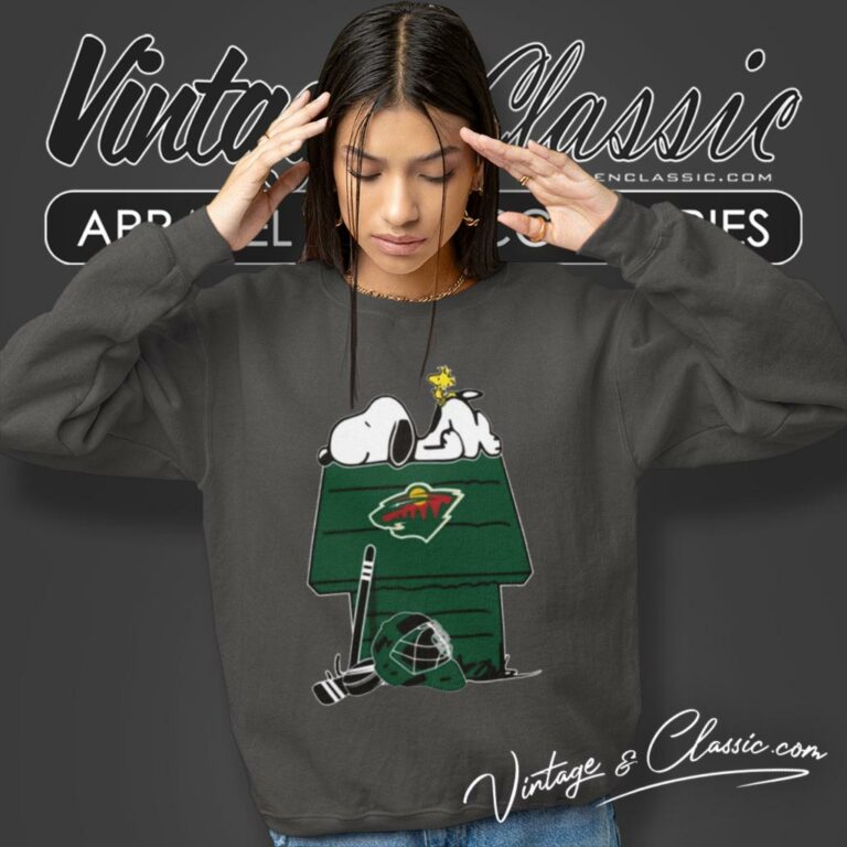Minnesota Wild Hockey Snoopy Woodstock The Peanuts Movie Sweatshirt Minnesota Wild Hockey Snoopy Woodstock The Peanuts Movie Sweatshirt