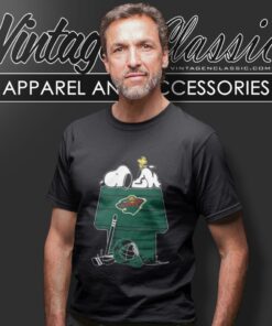 Minnesota Wild Hockey Snoopy Woodstock The Peanuts Movie T Shirt