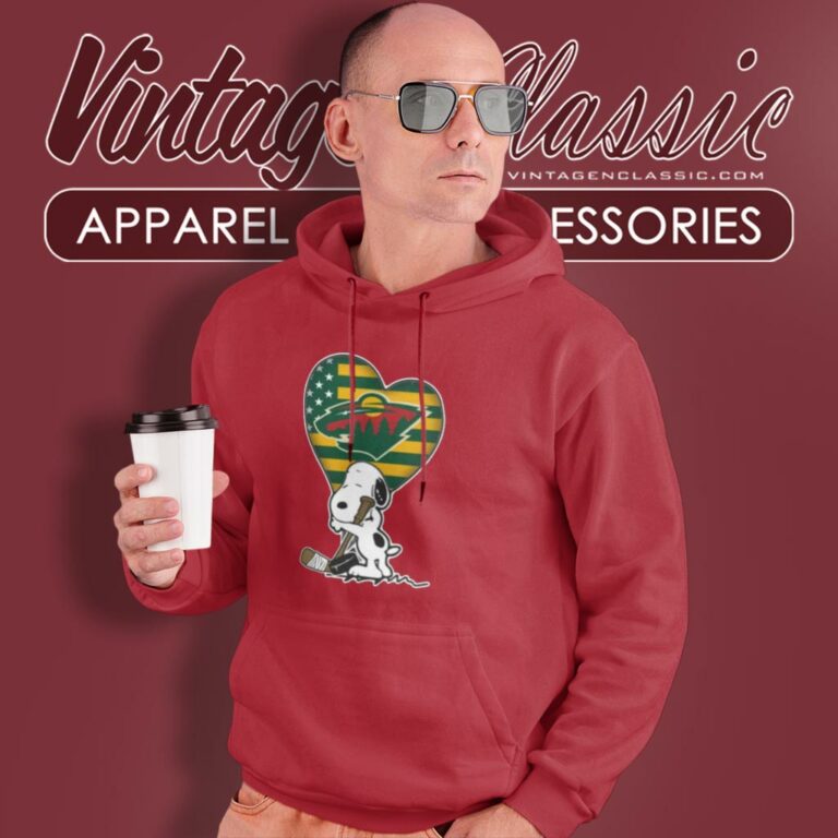 Minnesota Wild Hockey The Peanuts Movie Adorable Snoopy Hoodie Minnesota Wild Hockey The Peanuts Movie Adorable Snoopy Hoodie