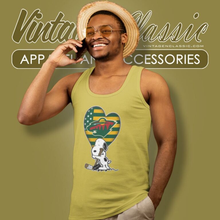 Minnesota Wild Hockey The Peanuts Movie Adorable Snoopy Tank Top Racerback Minnesota Wild Hockey The Peanuts Movie Adorable Snoopy Tank Top Racerback