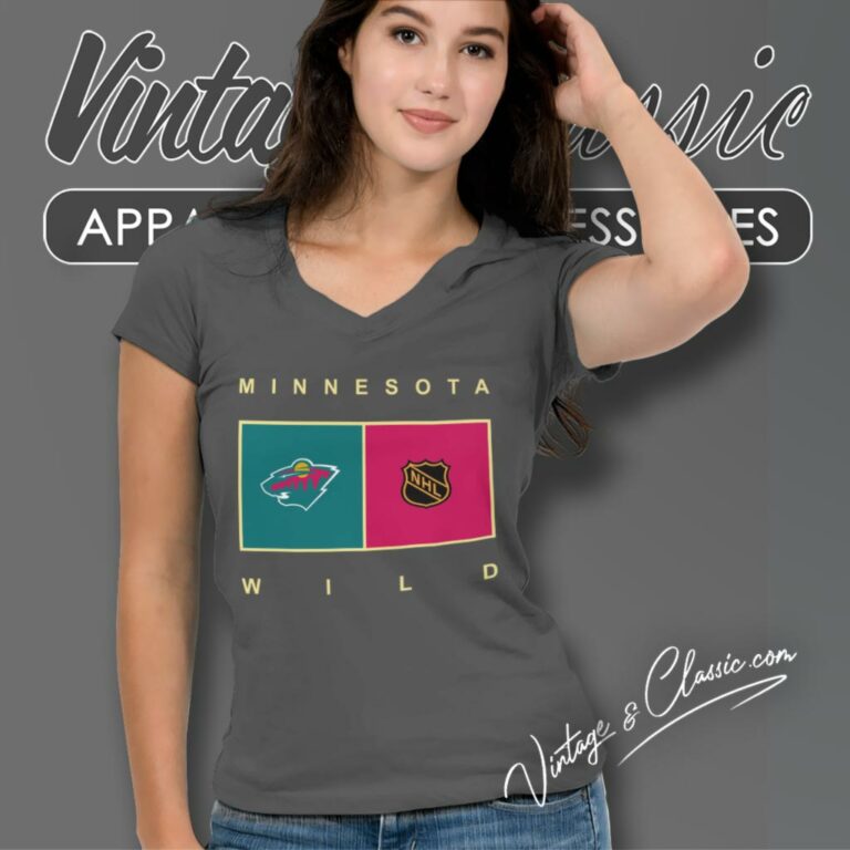 Minnesota Wild Nhl V Neck TShirt 1 Minnesota Wild Nhl V Neck TShirt 1