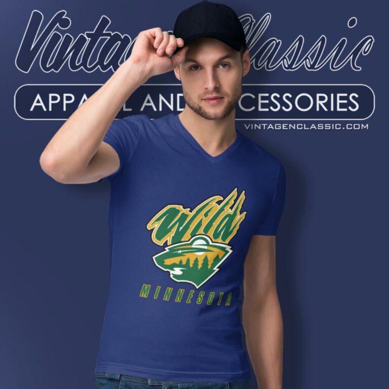 Minnesota Wild Reverse Retro V Neck TShirt Minnesota Wild Reverse Retro V Neck TShirt