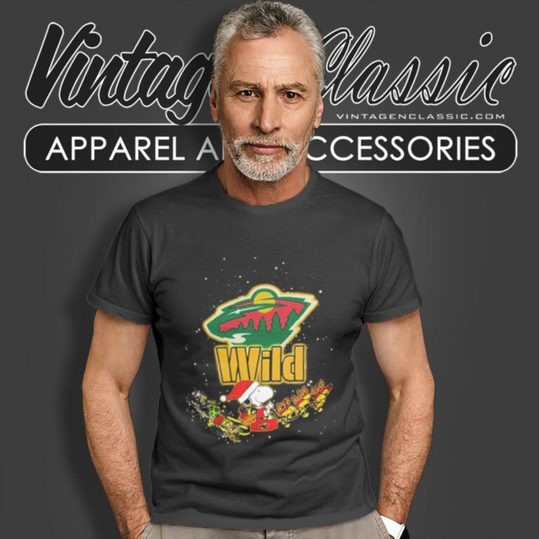 Minnesota Wild Santa Snoopy And Woodstock Christmas T Shirt Minnesota Wild Santa Snoopy And Woodstock Christmas T Shirt
