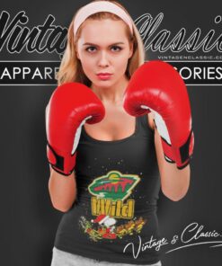 Minnesota Wild Santa Snoopy And Woodstock Christmas Tank Top Racerback