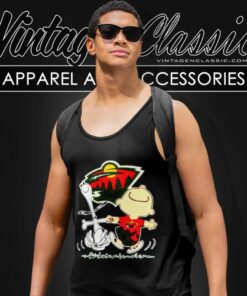 Minnesota Wild Snoopy And Charlie Brown Dancing Tank Top Racerback