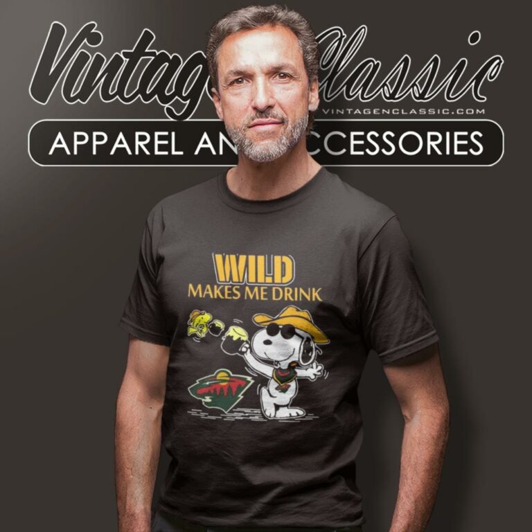 Minnesota Wild Snoopy And Woodstock Makes Me Drink T Shirt Minnesota Wild Snoopy And Woodstock Makes Me Drink T Shirt