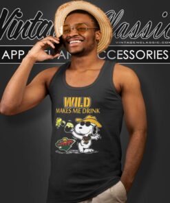 Minnesota Wild Snoopy And Woodstock Makes Me Drink Shirt 4 Minnesota Wild Snoopy And Woodstock Makes Me Drink Tank Top Racerback
