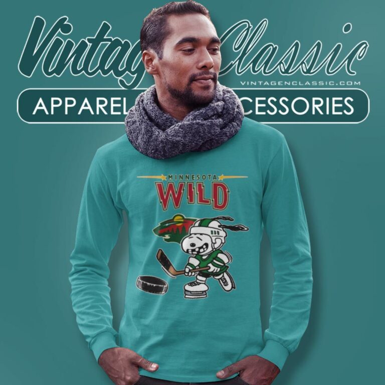 Minnesota Wild Snoopy Hockey Funny Long Sleeve Tee Minnesota Wild Snoopy Hockey Funny Long Sleeve Tee