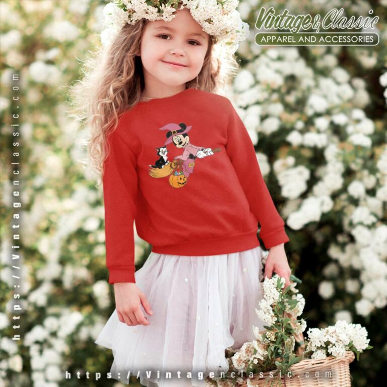 Minnie Flying Witch Costume Halloween kids Sweetshirt Minnie Flying Witch Costume Halloween kids Sweetshirt