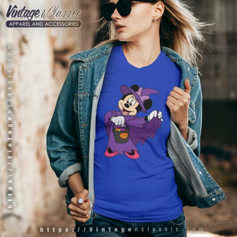 Minnie Mouse Halloween Witch V Neck TShirt Minnie Mouse Halloween Witch V Neck TShirt