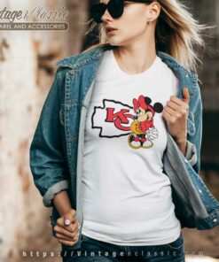 Minnie Mouse Kansas City Chiefs V Neck TShirt 1