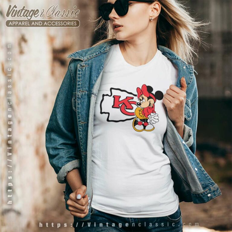 Minnie Mouse Kansas City Chiefs V Neck TShirt 1 Minnie Mouse Kansas City Chiefs V Neck TShirt 1