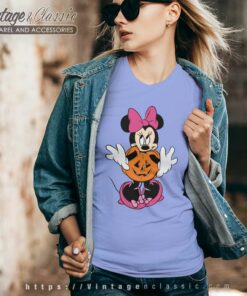 Minnie Mouse Pumpkin Halloween V Neck TShirt