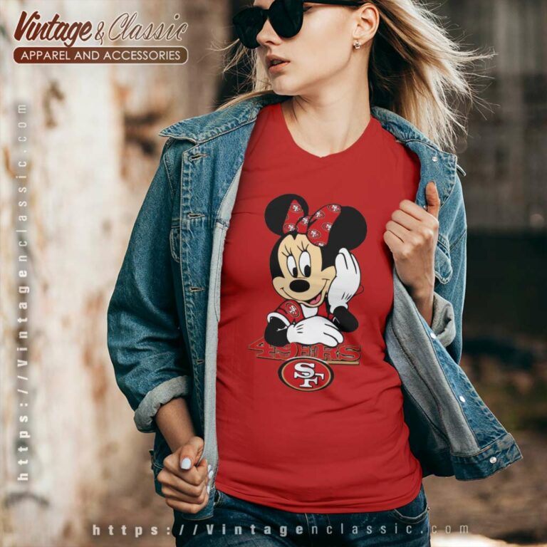 Minnie Mouse San Francisco 49ers V Neck TShirt Minnie Mouse San Francisco 49ers V Neck TShirt