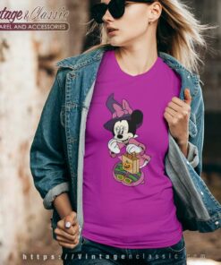 Minnie Mouse Trick Or Treat Halloween V Neck TShirt
