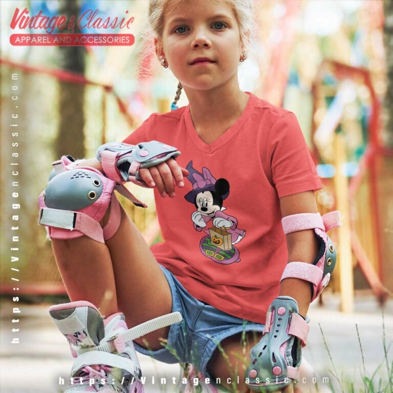 Minnie Mouse Trick Or Treat Halloween kids Vneck Minnie Mouse Trick Or Treat Halloween kids Vneck