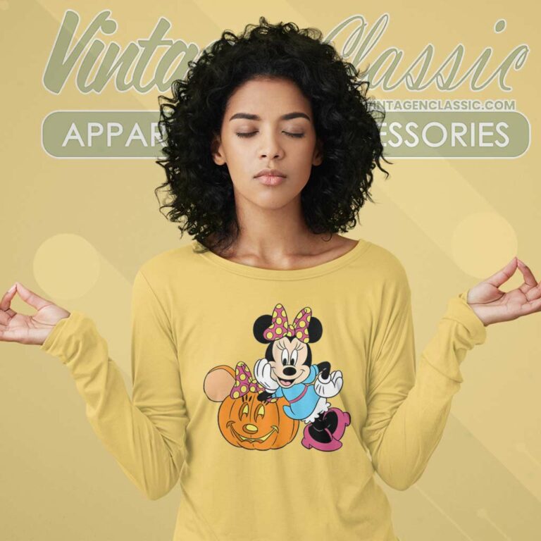 Minnie Pumpkin Halloween Shirt Gift For Her Long Sleeve Tee Minnie Pumpkin Halloween Shirt Gift For Her Long Sleeve Tee