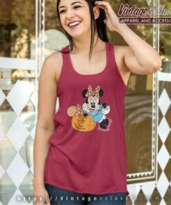 Minnie Pumpkin Halloween Shirt Gift For Her Tank Top Racerback
