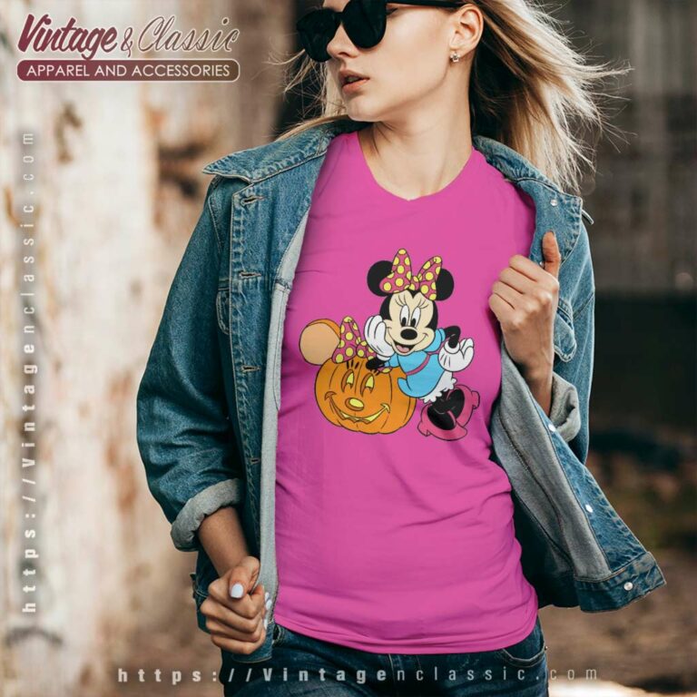 Minnie Pumpkin Halloween Shirt Gift For Her V Neck TShirt Minnie Pumpkin Halloween Shirt Gift For Her V Neck TShirt