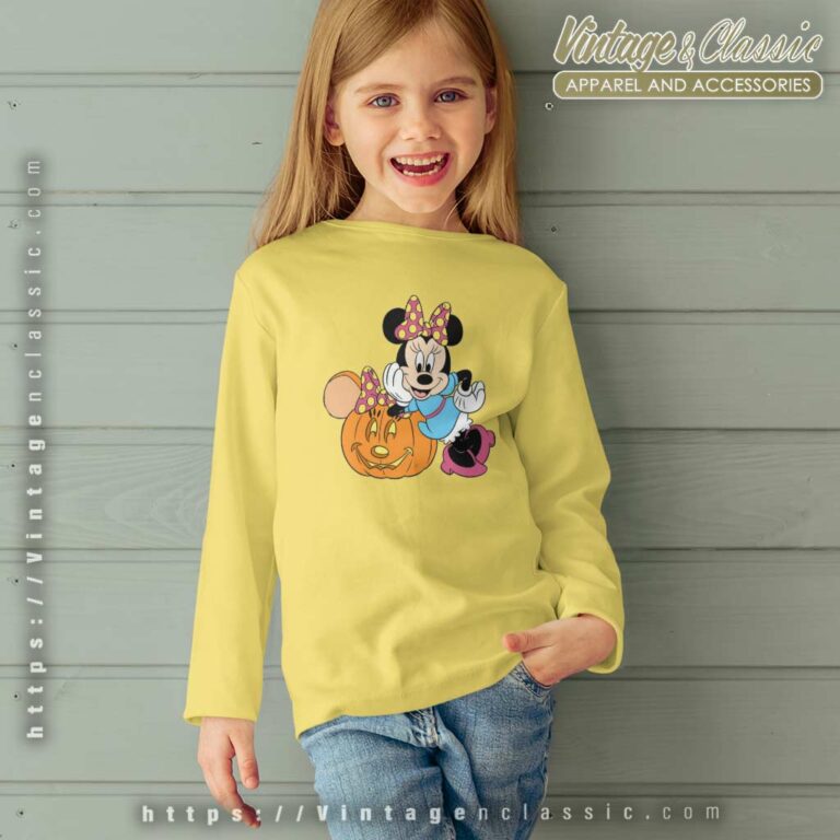 Minnie Pumpkin Halloween Shirt Gift For Her kids Longsleeves Minnie Pumpkin Halloween Shirt Gift For Her kids Longsleeves