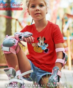 Minnie Pumpkin Halloween Shirt Gift For Her kids Vneck