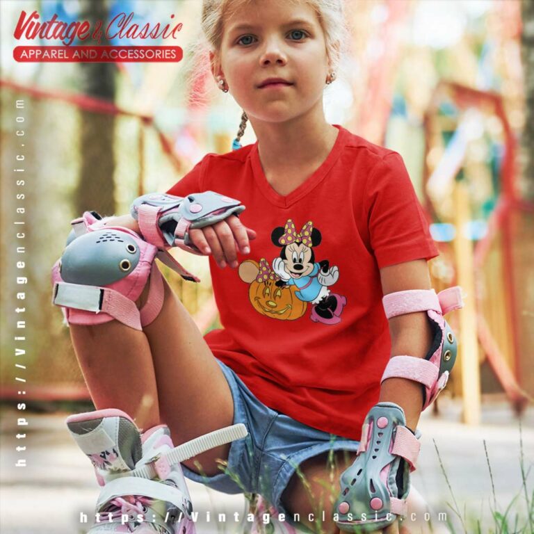 Minnie Pumpkin Halloween Shirt Gift For Her kids Vneck Minnie Pumpkin Halloween Shirt Gift For Her kids Vneck