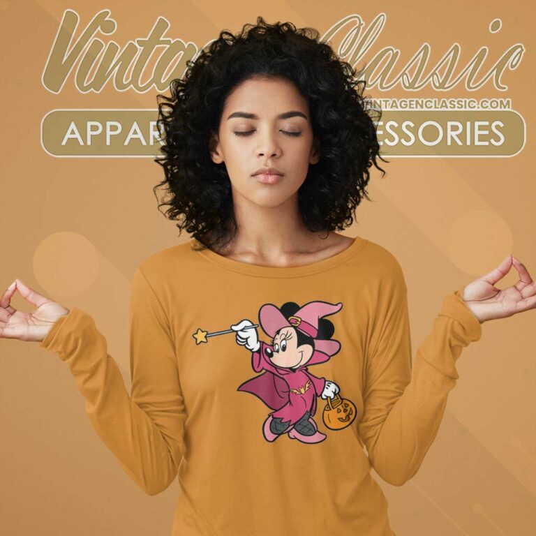 Minnie Witch Disney Halloween Long Sleeve Tee Minnie Witch Disney Halloween Long Sleeve Tee