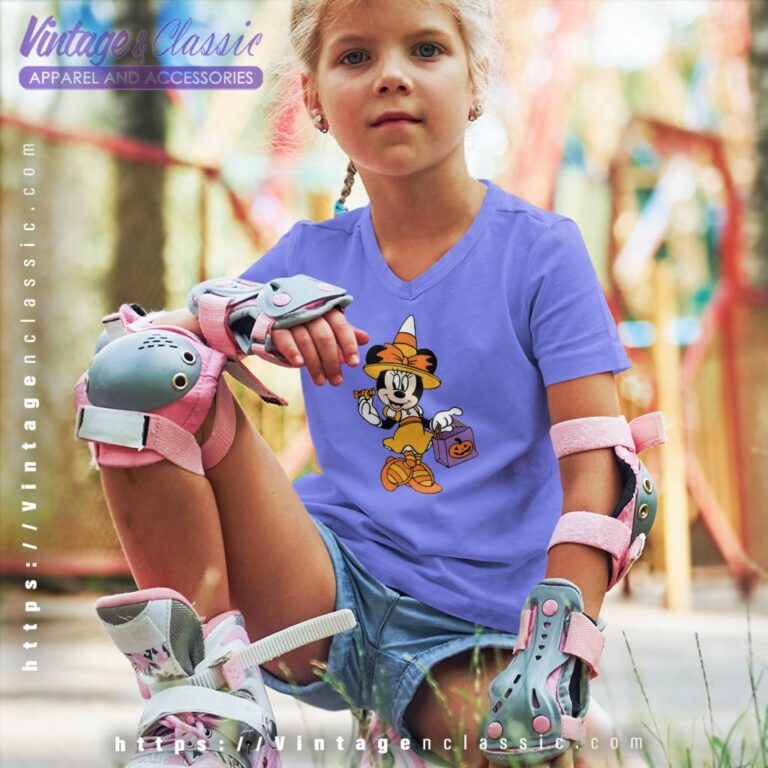 Minnie Witch Shirt Trick Or Treat Halloween kids Vneck Minnie Witch Shirt Trick Or Treat Halloween kids Vneck