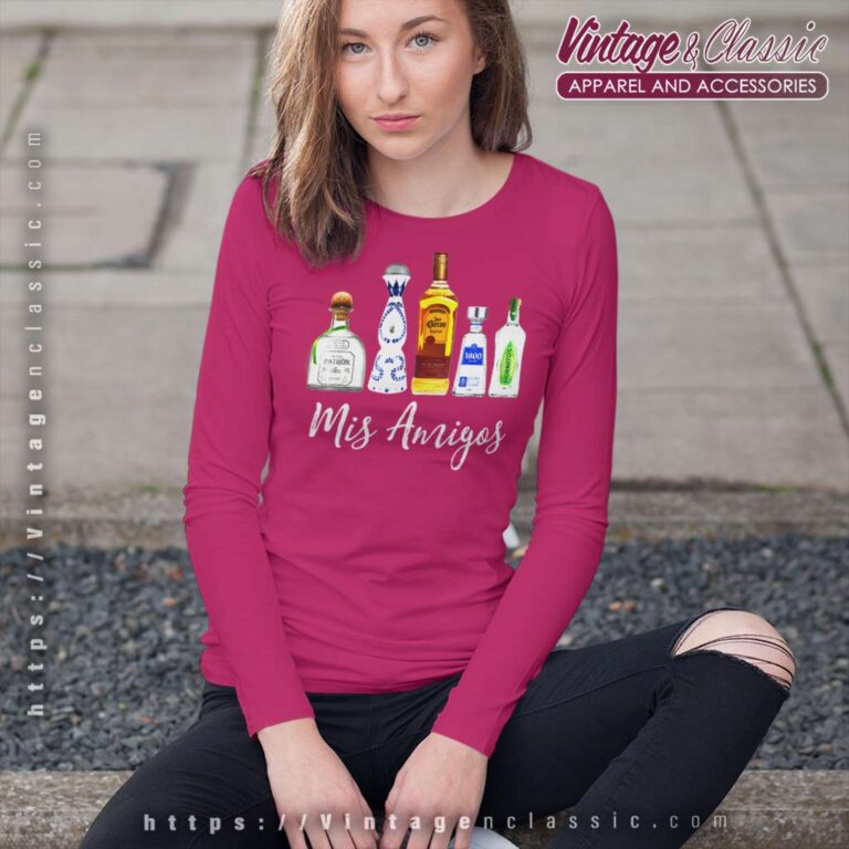 Mis Amigos Tequila Funny Long Sleeve Tee Mis Amigos Tequila Funny Long Sleeve Tee