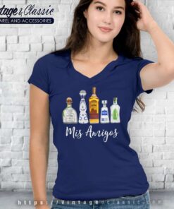 Mis Amigos Tequila Funny V Neck TShirt