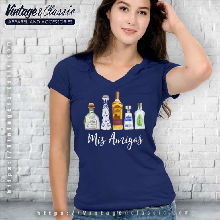 Mis Amigos Tequila Funny V Neck TShirt Mis Amigos Tequila Funny V Neck TShirt