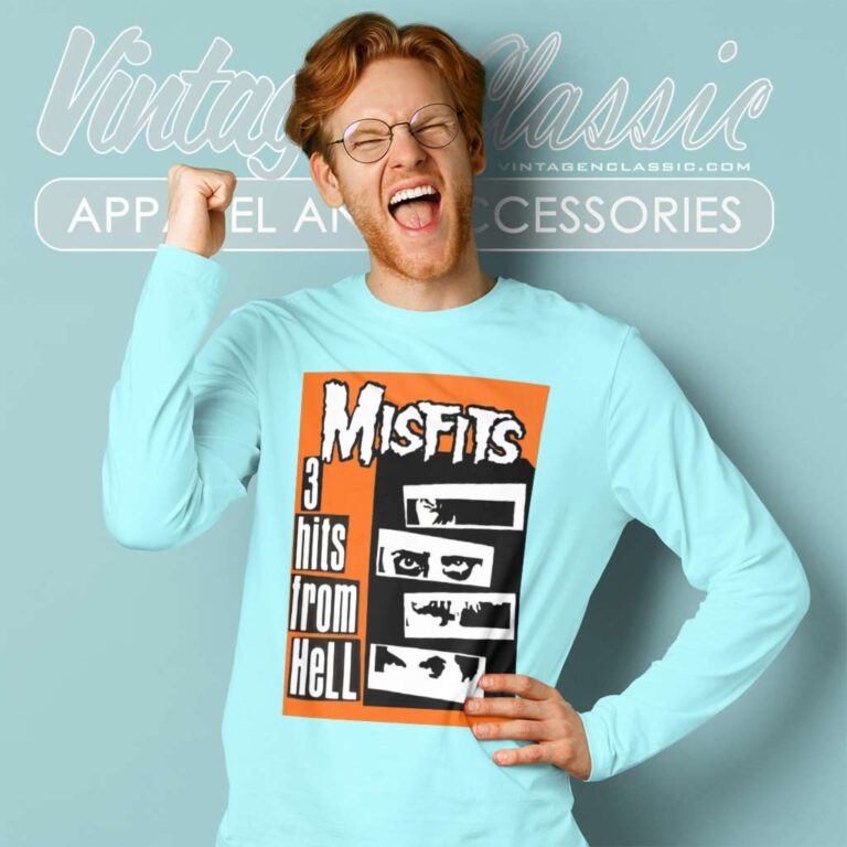 Misfits 3 Hits From Hell Long Sleeve Tee Misfits 3 Hits From Hell Long Sleeve Tee