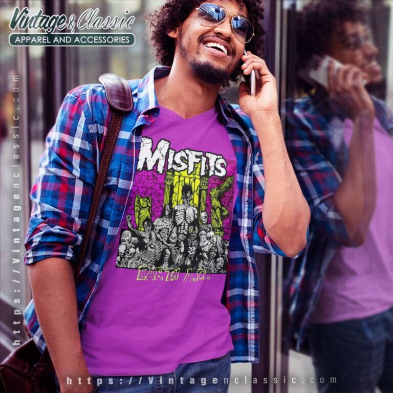 Misfits Earth A D Album V Neck TShirt Misfits Earth A D Album V Neck TShirt