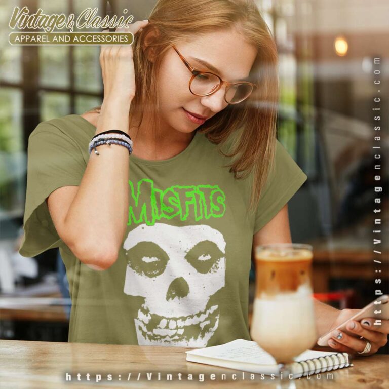 Misfits Green Fiend Logo Women TShirt Misfits Green Fiend Logo Women TShirt