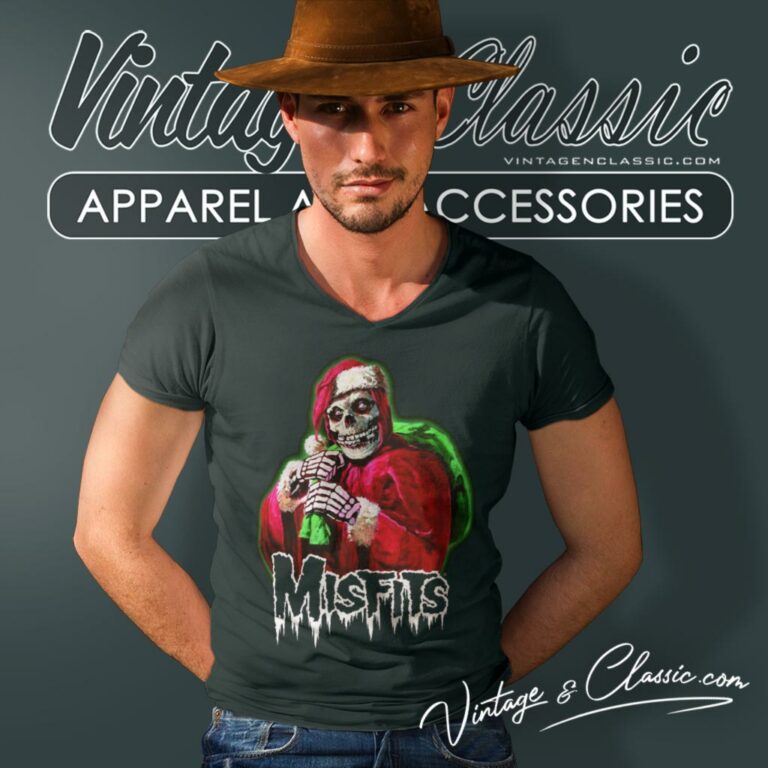 Misfits Holiday Fiend V Neck TShirt Misfits Holiday Fiend V Neck TShirt