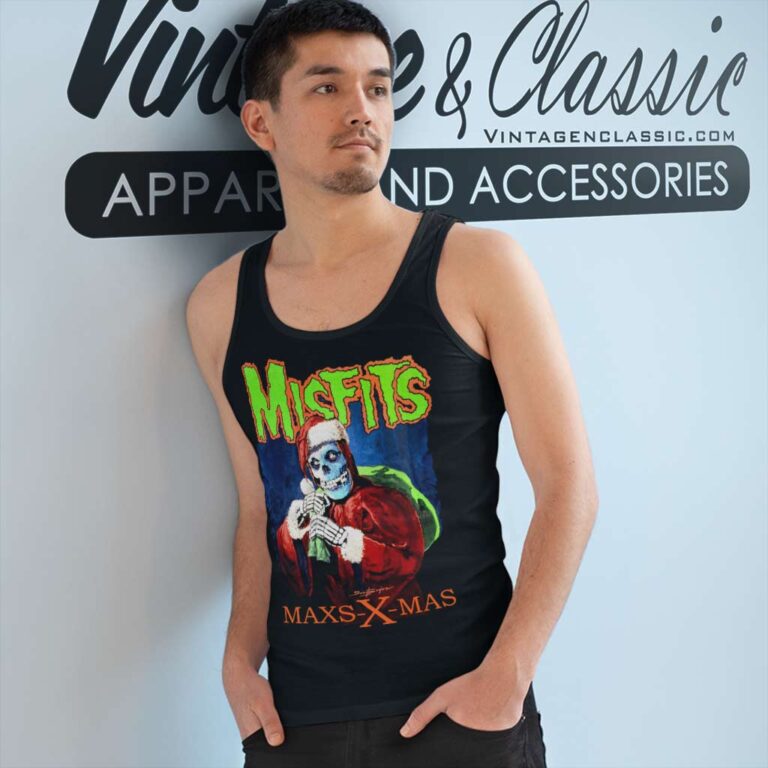 Misfits Maxs Xmas Tank Top Racerback Misfits Maxs Xmas Tank Top Racerback