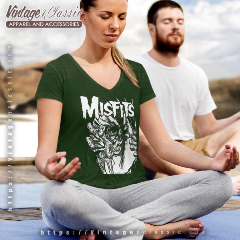 Misfits Pushead Reverse V Neck TShirt Misfits Pushead Reverse V Neck TShirt