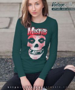 Misfits Red Skull Logo Long Sleeve Tee