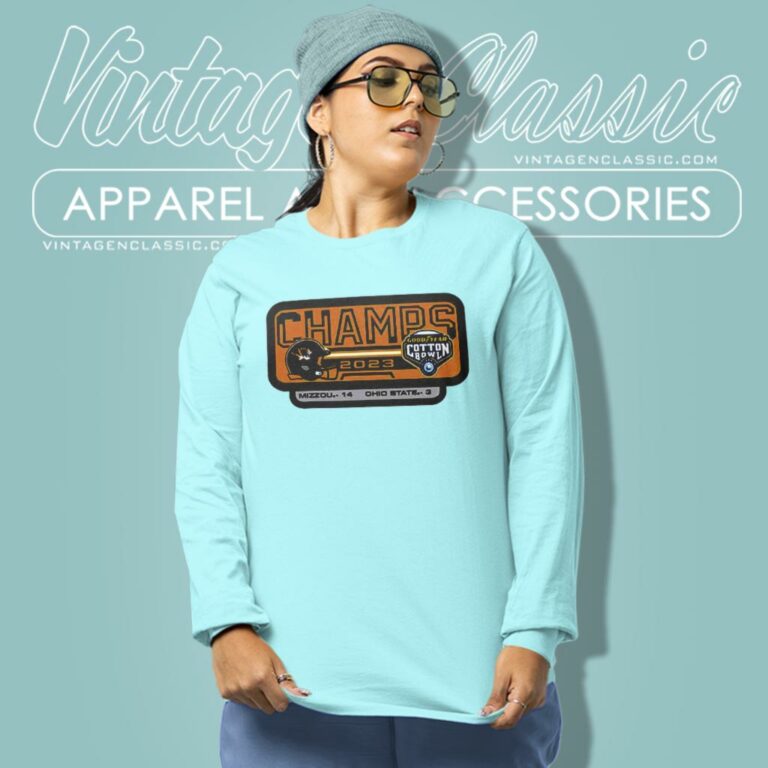 Missouri Tigers 2023 Goodyear Cotton Bowl Champions 14 3 Ohio State Long Sleeve Tee Missouri Tigers 2023 Goodyear Cotton Bowl Champions 14 3 Ohio State Long Sleeve Tee