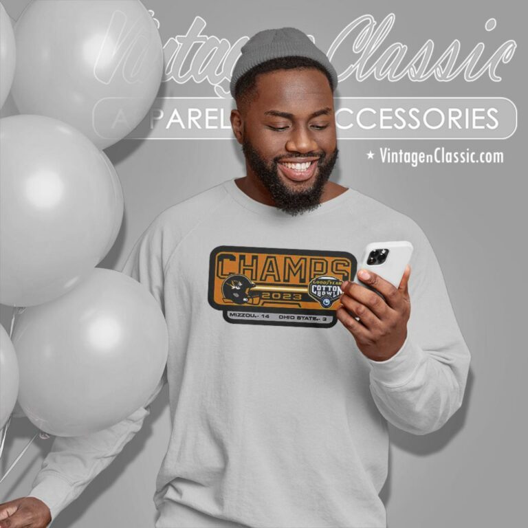 Missouri Tigers 2023 Goodyear Cotton Bowl Champions 14 3 Ohio State Sweatshirt Missouri Tigers 2023 Goodyear Cotton Bowl Champions 14 3 Ohio State Sweatshirt