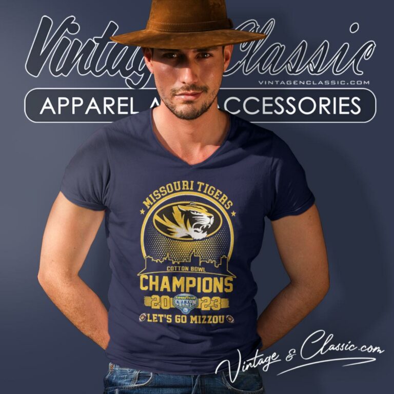 Missouri Tigers Skyline Cotton Bowl Champions 2023 Lets Go Mizzou V Neck TShirt Missouri Tigers Skyline Cotton Bowl Champions 2023 Lets Go Mizzou V Neck TShirt