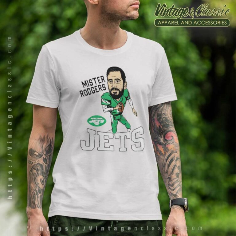 Mister Rodgers Jets Aaron Rodgers New York Jets Caricature T Shirt Mister Rodgers Jets Aaron Rodgers New York Jets Caricature T Shirt
